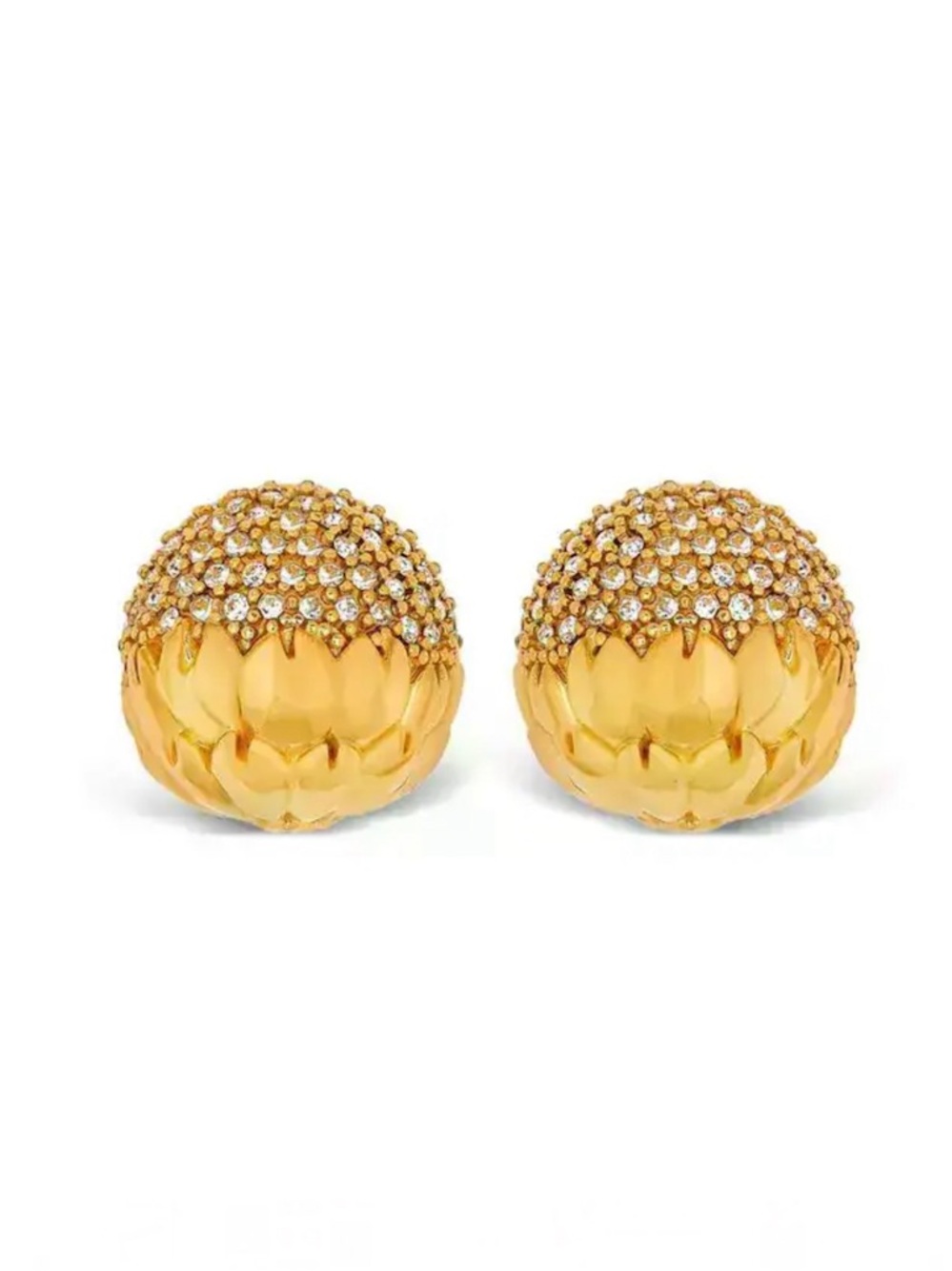 Oscar de la Renta Crystal Artichoke Earrings